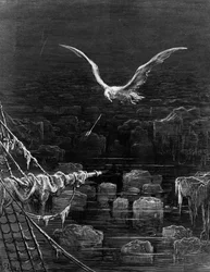 The albatross is shot by the Mariner, scene from 